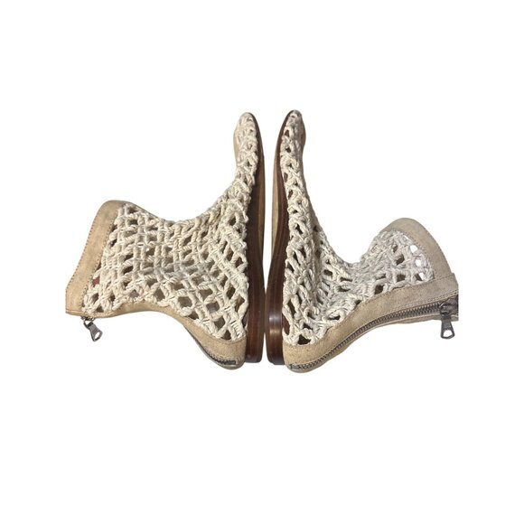 Rag & Bone Ansley Womens Net Booties Size 7 Beige Leather & Crochet Design - Picture 6 of 9